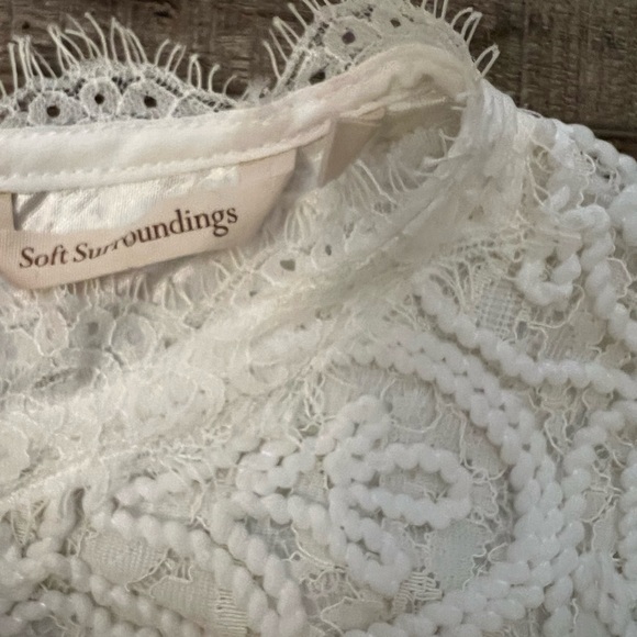Soft Surroundings White Lace Lilith Blouse size S EUC - Picture 4 of 6